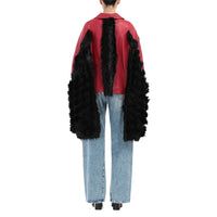 Maison Margiela Maison Margiela Faux Fur Trimmed Leather Cape Jacket Women