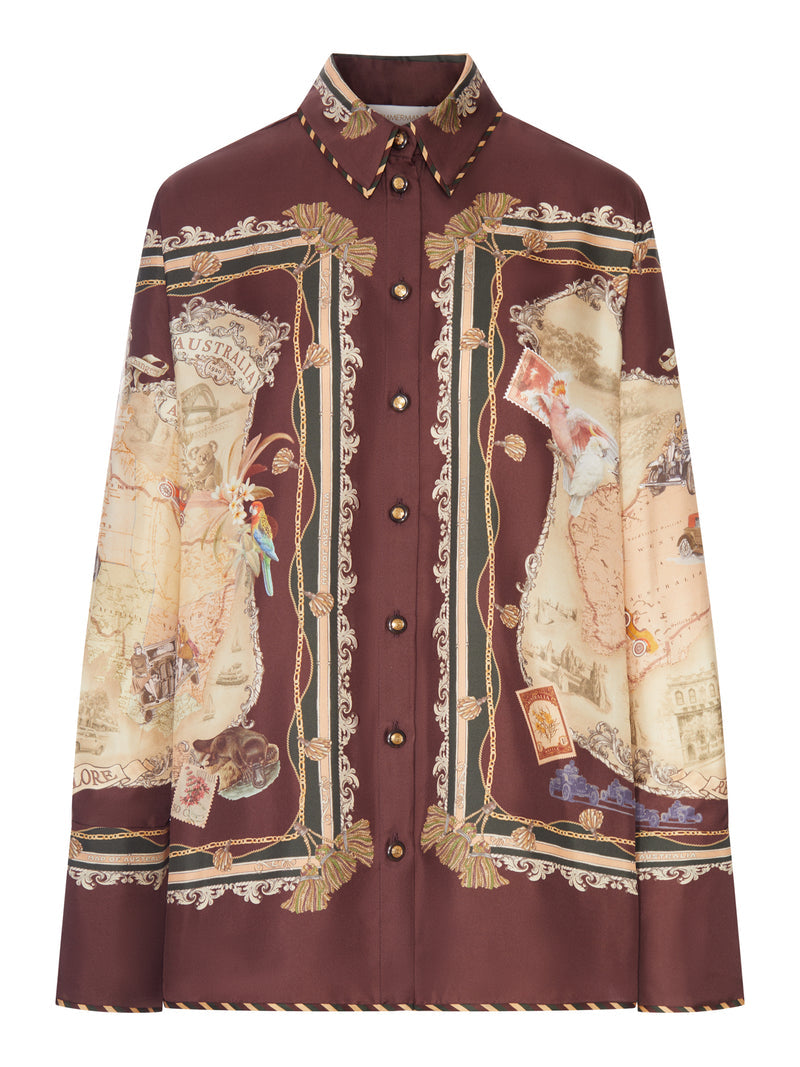 Zimmermann Zimmermann Women Printed Satin Shirt With A Scarf Motif