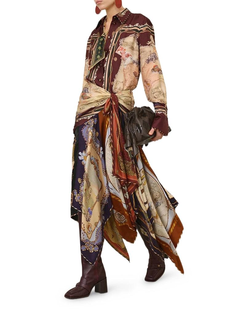 Zimmermann Zimmermann Women Printed Satin Shirt With A Scarf Motif