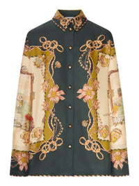 Zimmermann Zimmermann Women Printed Satin Shirt With A Scarf Motif