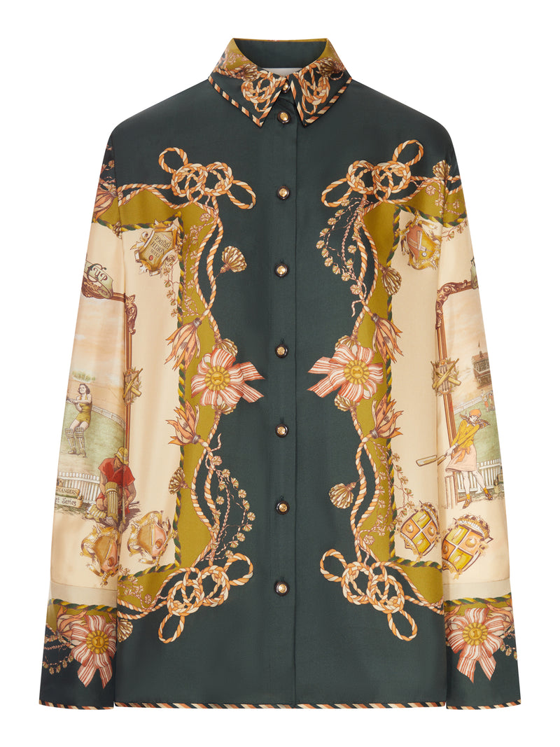 Zimmermann Zimmermann Women Printed Satin Shirt With A Scarf Motif