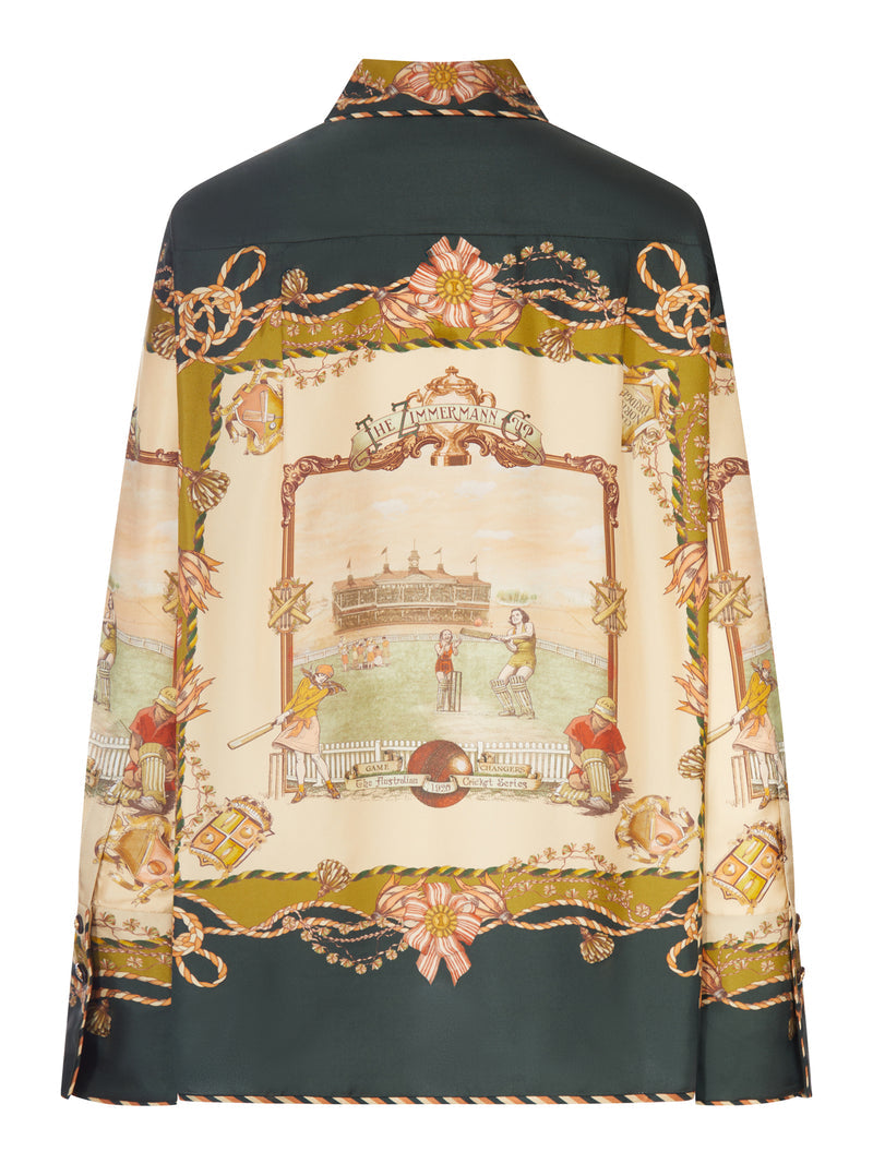 Zimmermann Zimmermann Women Printed Satin Shirt With A Scarf Motif