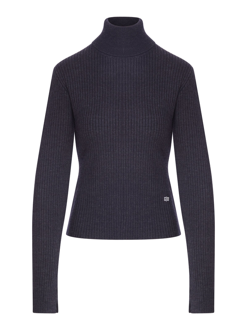 Ganni Women Ribbed Merino Wool Turtleneck