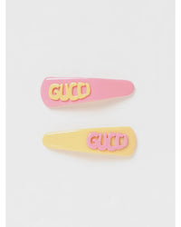 Gucci Logo Hair Clips Kids Pink