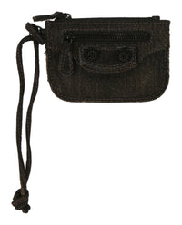 Balenciaga Womens Le Cagole Washed Denim Coin Purse