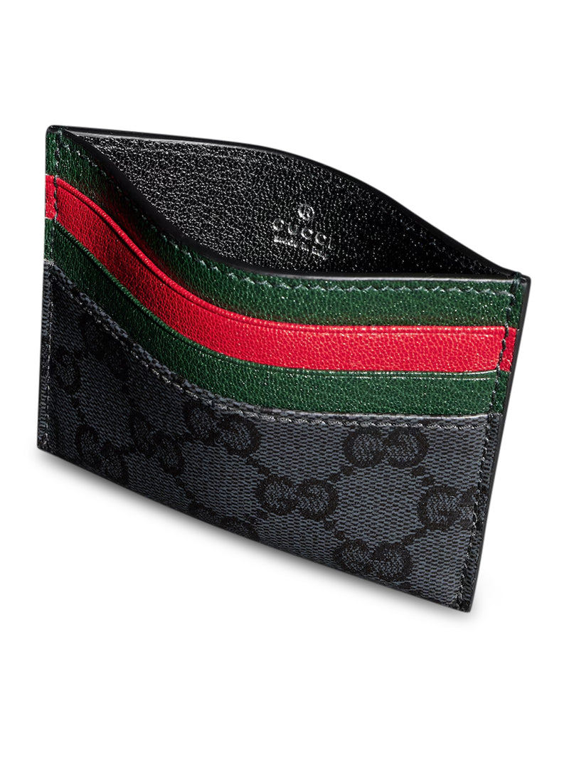 Gucci Gucci Men Card Holder With Card Slots And Web Ribbon