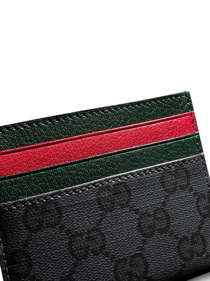 Gucci Gucci Men Card Holder With Card Slots And Web Ribbon
