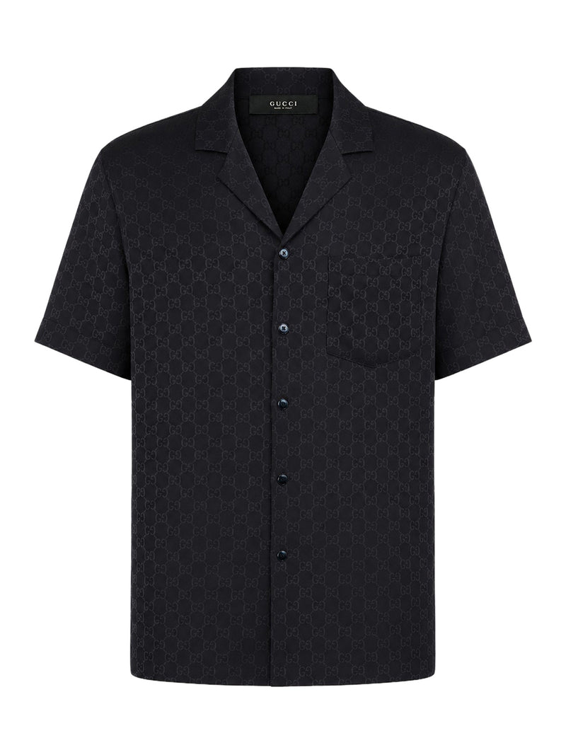 Gucci Gucci Men Gg Jacquard Silk Shirt