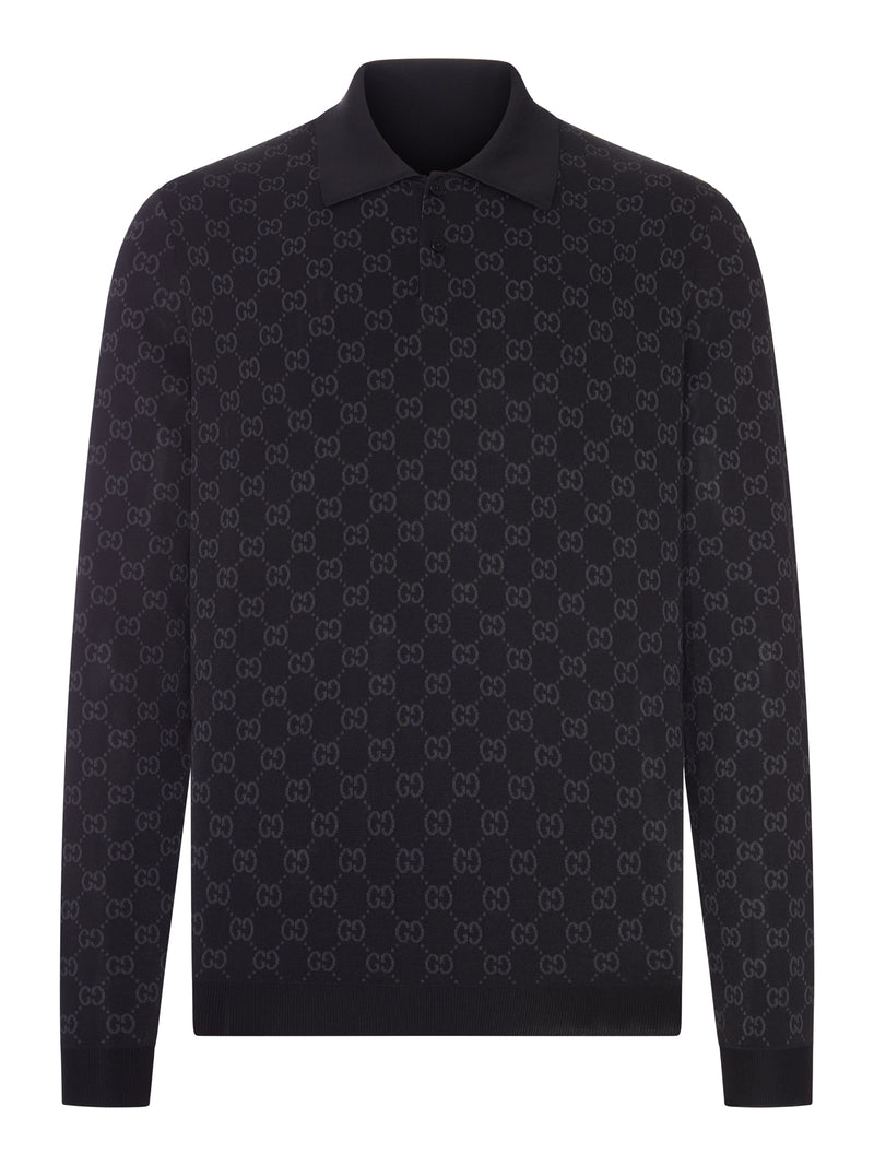 Gucci Men Gg Jacquard Viscose Polo Shirt