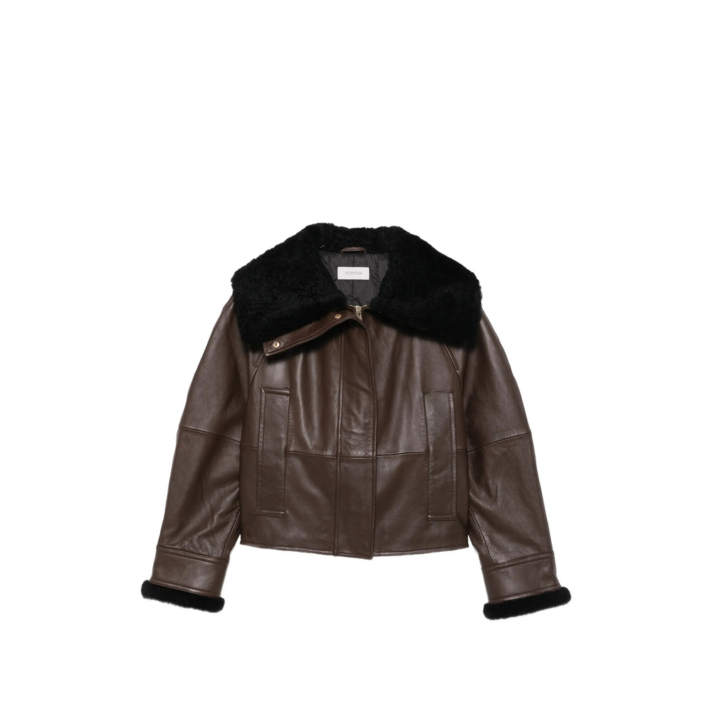 Sportmax Brown Jackets - Leather Jackets Women