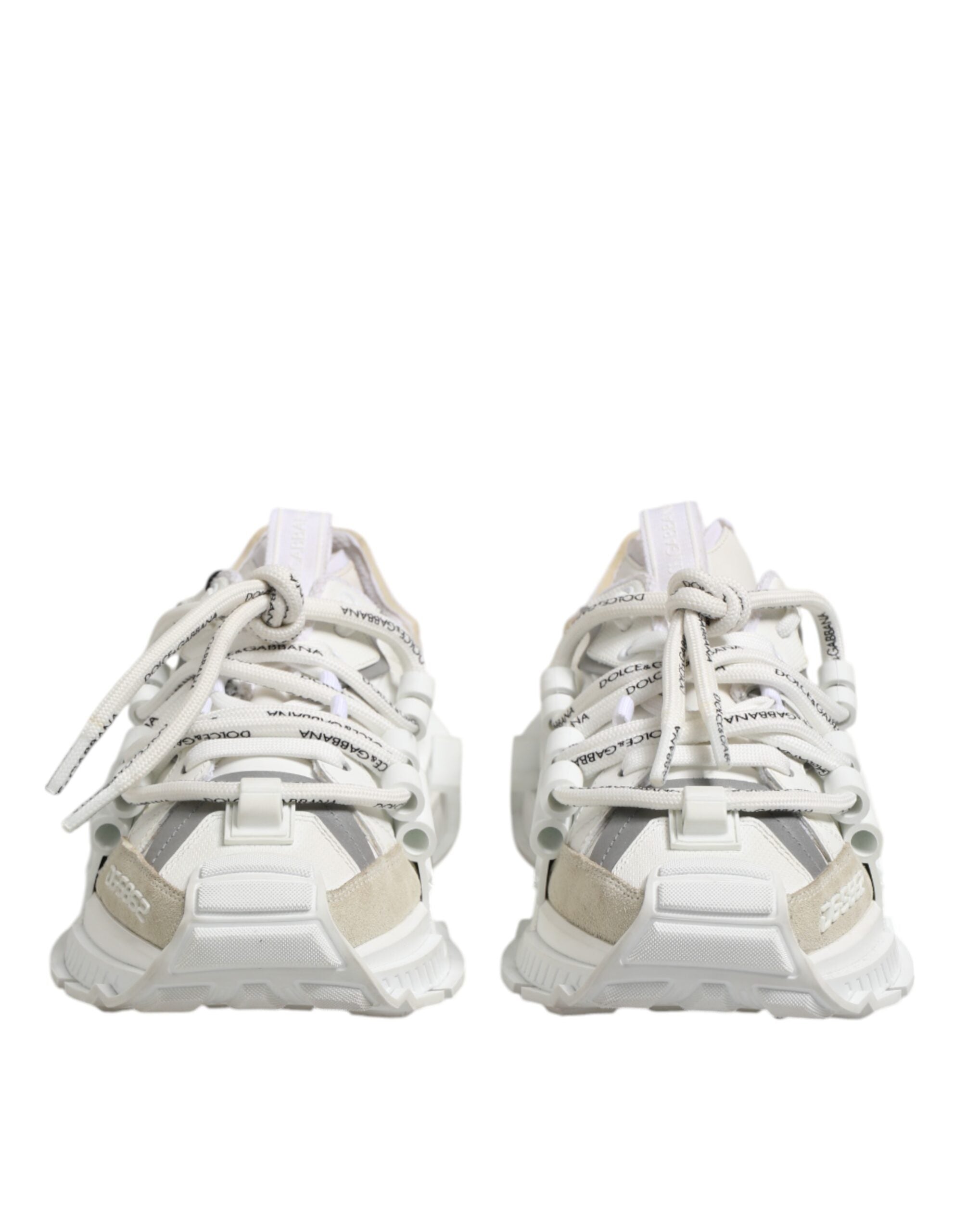 Dolce & Gabbana White Gray Low Top Space Sneakers Men's Shoes