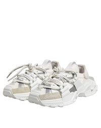 Dolce & Gabbana White Gray Low Top Space Sneakers Men's Shoes