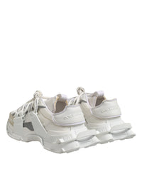 Dolce & Gabbana White Gray Low Top Space Sneakers Men's Shoes