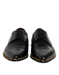 Dolce & Gabbana Dolce & Gabbana Black Leather Studded Derby Men Dress Men's Shoes