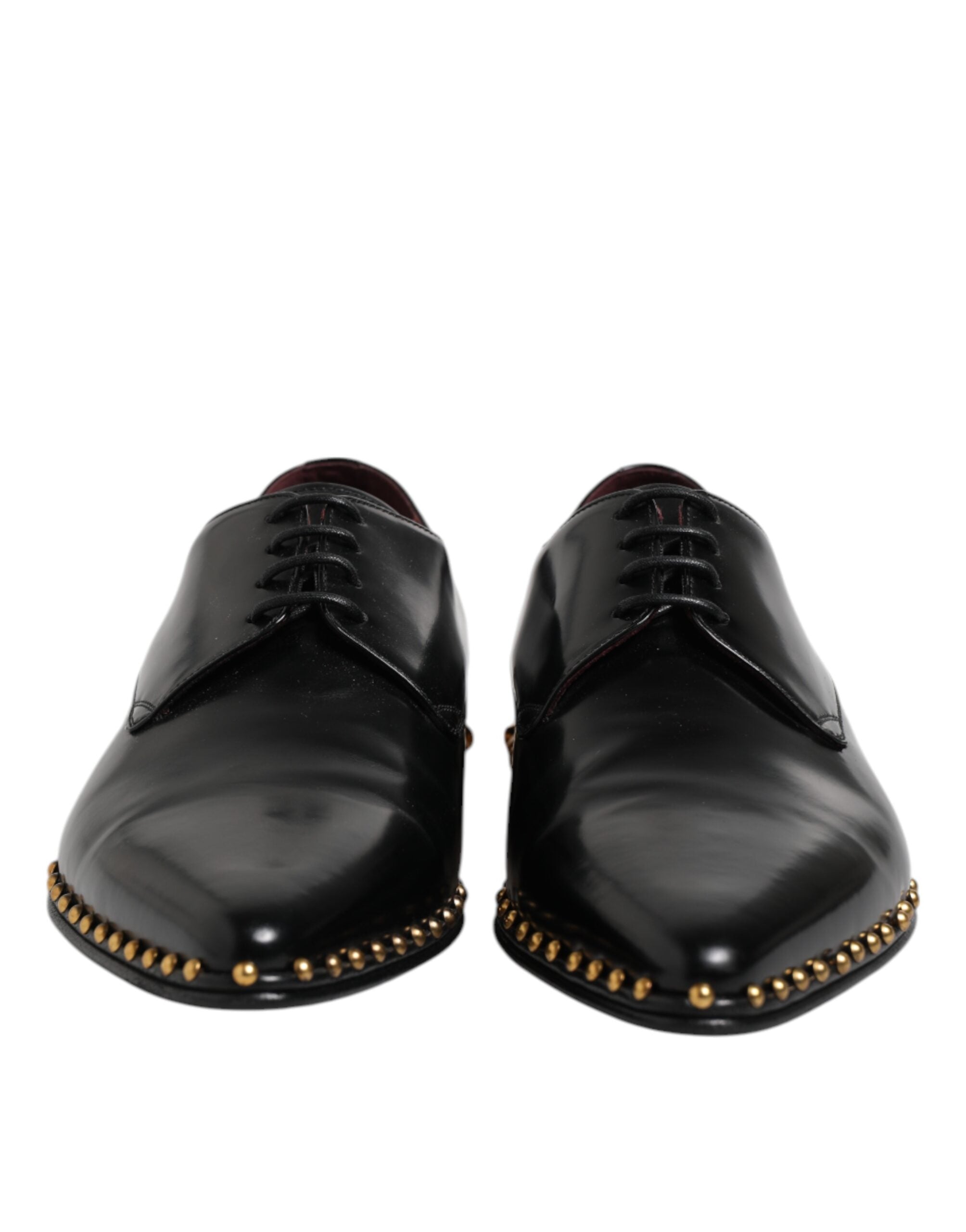 Dolce & Gabbana Dolce & Gabbana Black Leather Studded Derby Men Dress Men's Shoes