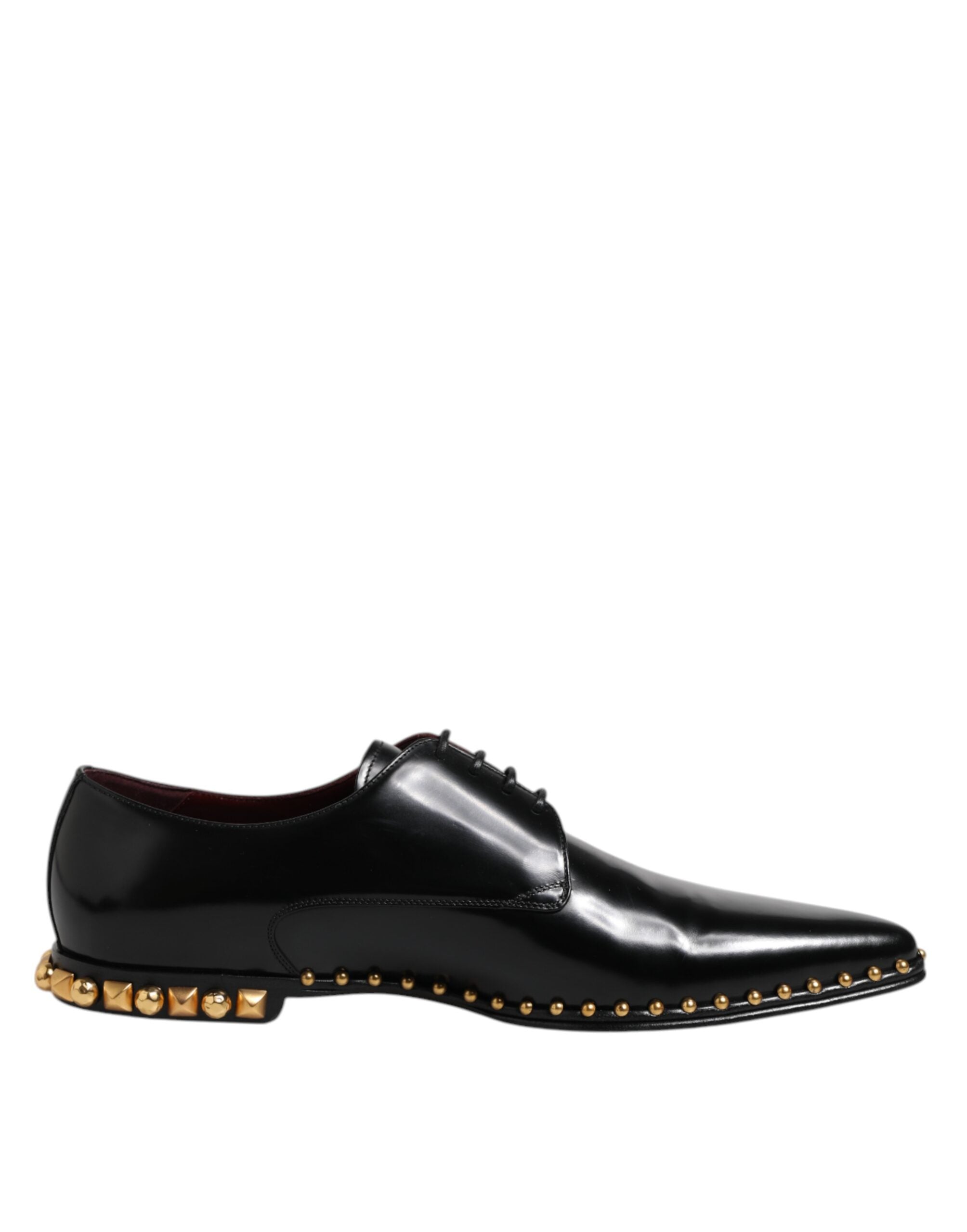 Dolce & Gabbana Dolce & Gabbana Black Leather Studded Derby Men Dress Men's Shoes