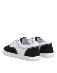 Dolce & Gabbana Black Cotton Canvas Lace Up Men Sneakers Men's Shoes