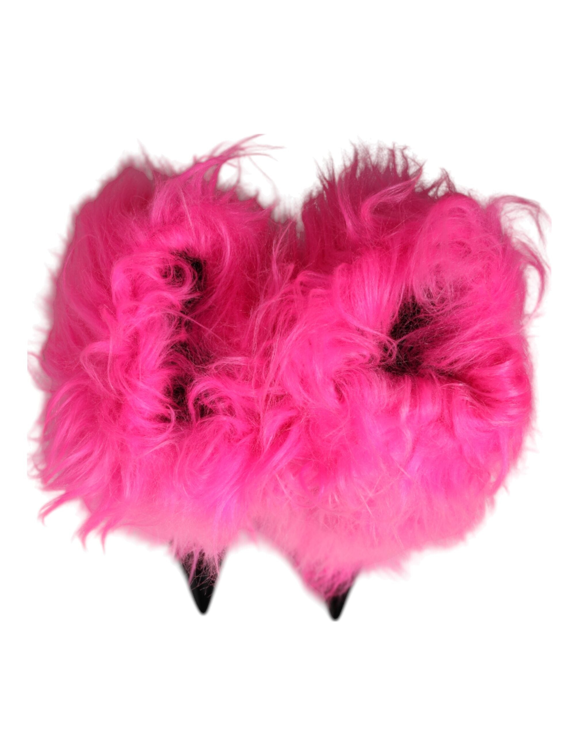 Dolce & Gabbana Dolce & Gabbana Pink Faux Fur Leather High Heels Boots Women's Shoes