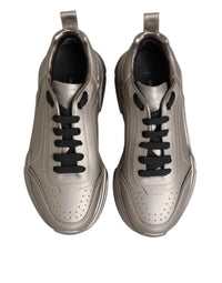 Dolce & Gabbana Silver DAYMASTER Leather Men Sneakers Men's Shoes