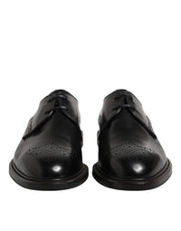 Dolce & Gabbana Dolce & Gabbana Black Leather Derby Wingtip Formal Men's Shoes