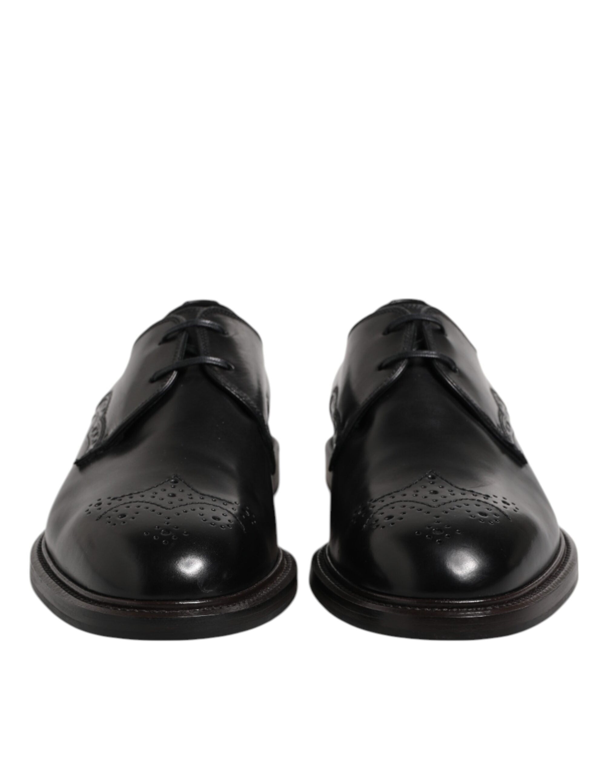 Dolce & Gabbana Dolce & Gabbana Black Leather Derby Wingtip Formal Men's Shoes
