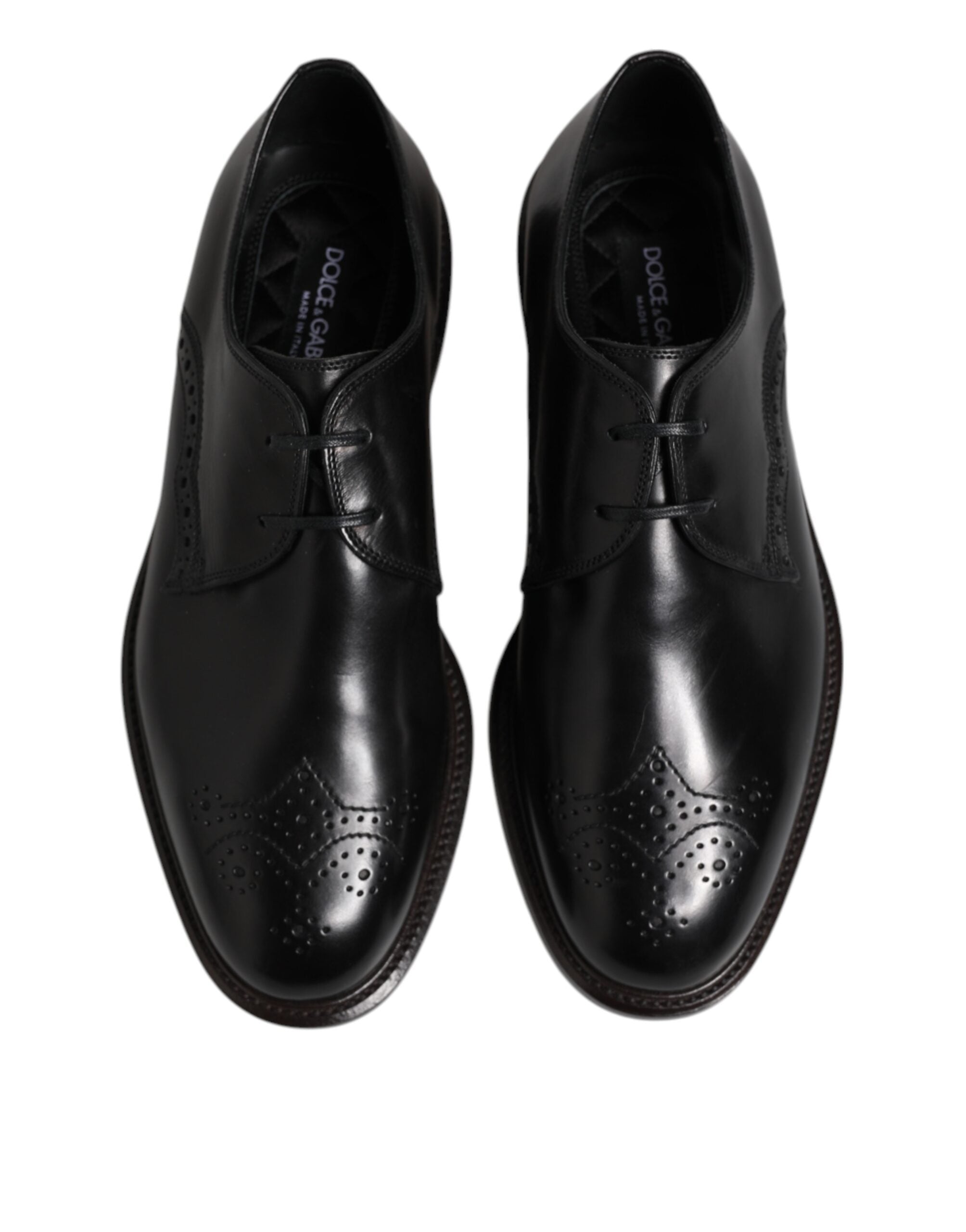 Dolce & Gabbana Dolce & Gabbana Black Leather Derby Wingtip Formal Men's Shoes