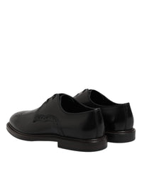 Dolce & Gabbana Dolce & Gabbana Black Leather Derby Wingtip Formal Men's Shoes