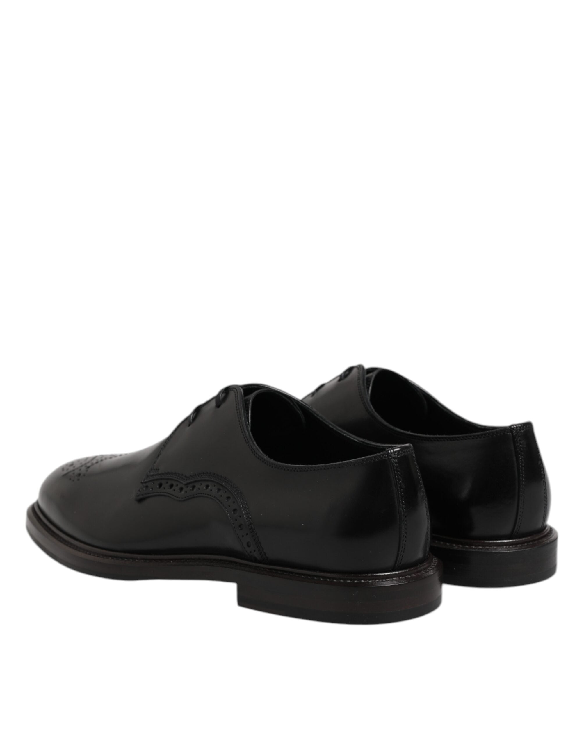 Dolce & Gabbana Dolce & Gabbana Black Leather Derby Wingtip Formal Men's Shoes