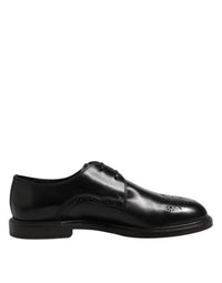 Dolce & Gabbana Dolce & Gabbana Black Leather Derby Wingtip Formal Men's Shoes