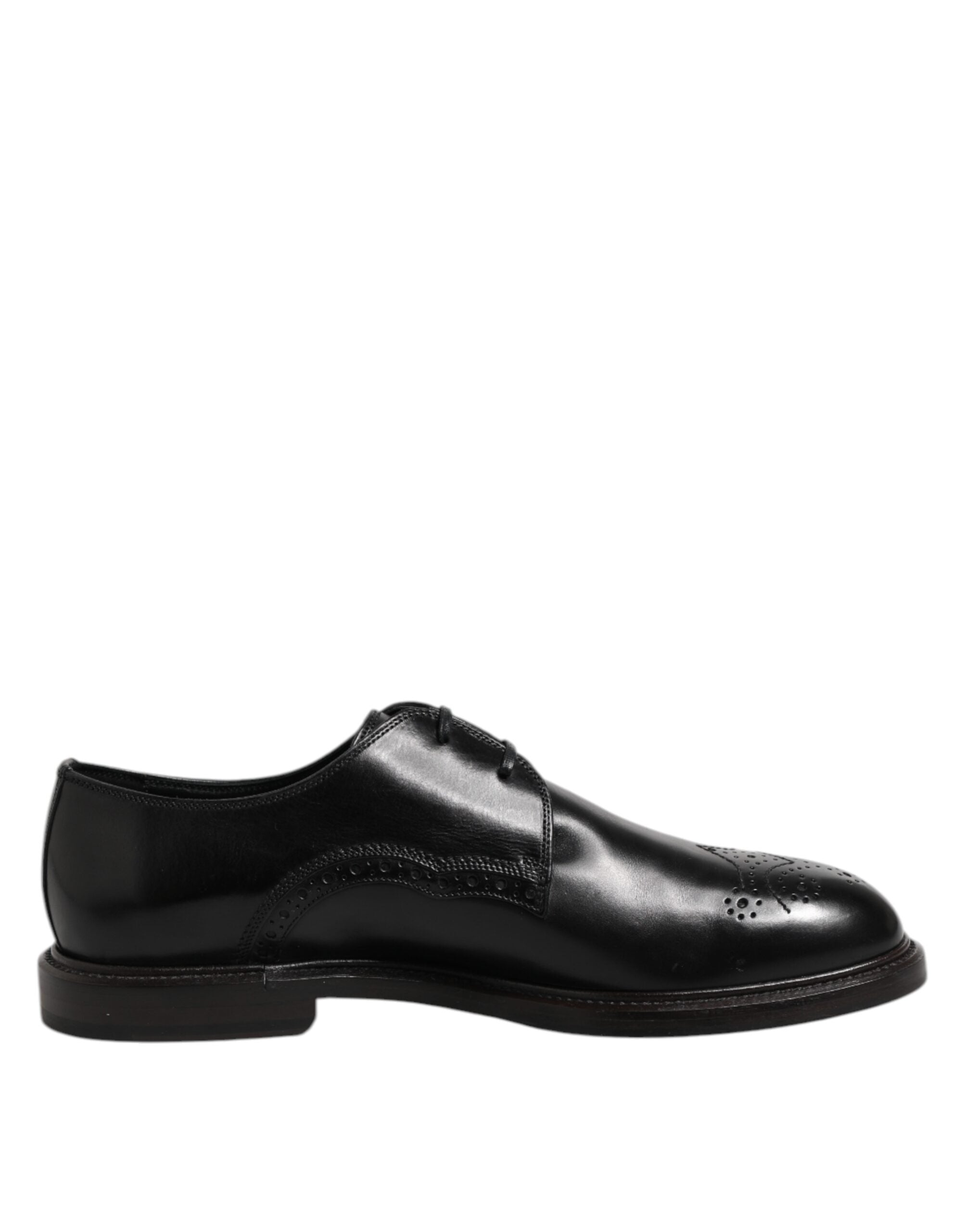 Dolce & Gabbana Dolce & Gabbana Black Leather Derby Wingtip Formal Men's Shoes