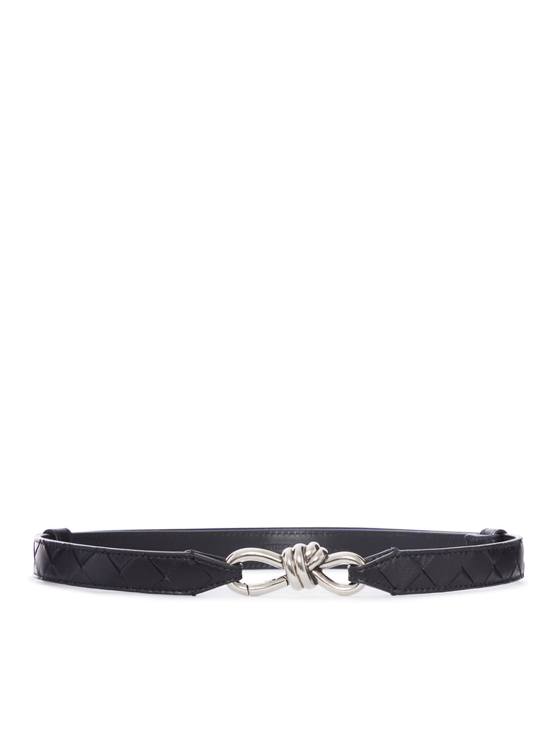 Bottega Veneta Bottega Veneta Women Nappa Belt With Braided Design And Emblem Knot Buckle