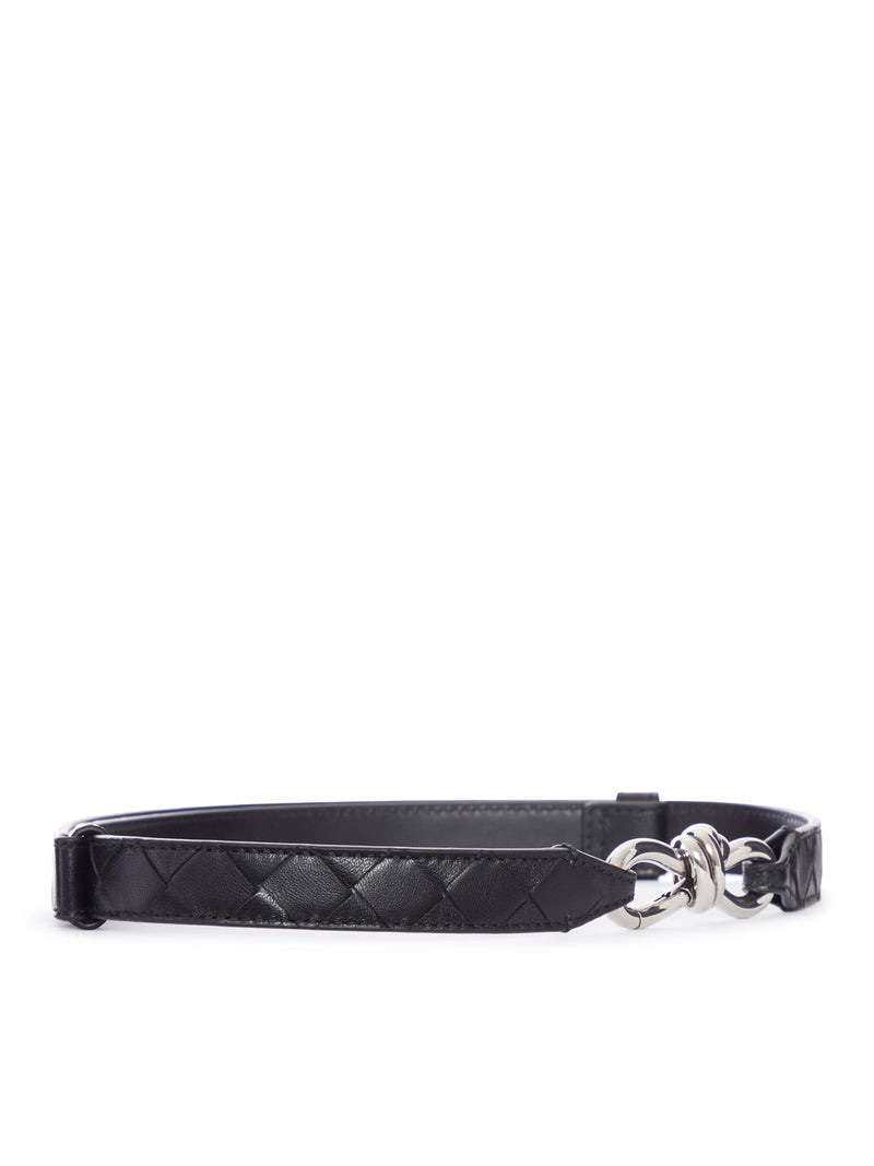 Bottega Veneta Bottega Veneta Women Nappa Belt With Braided Design And Emblem Knot Buckle