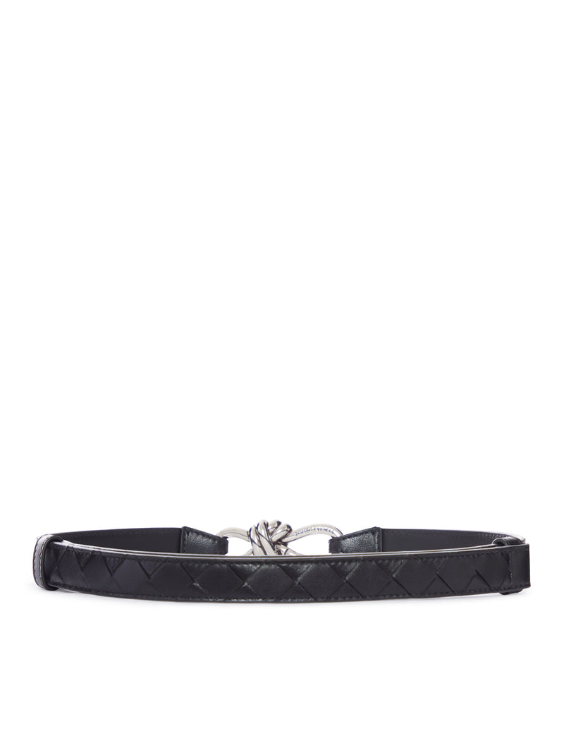 Bottega Veneta Bottega Veneta Women Nappa Belt With Braided Design And Emblem Knot Buckle