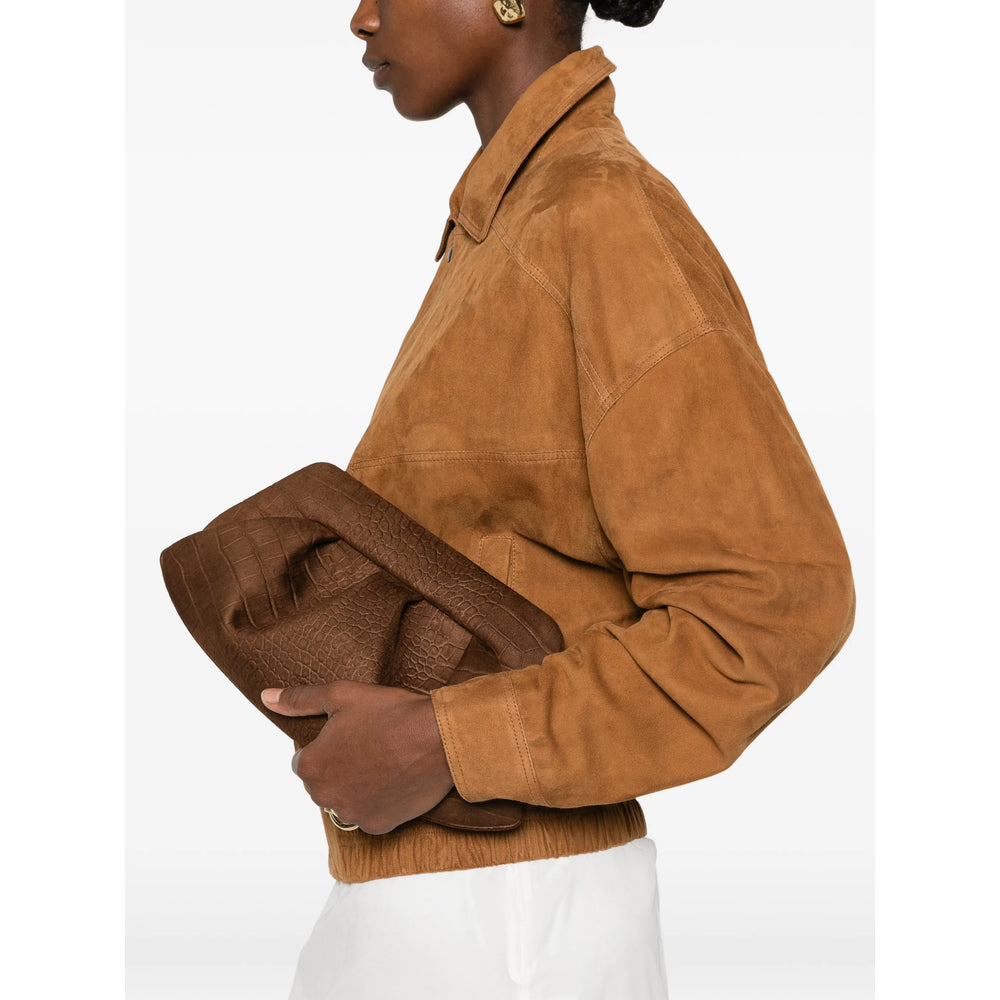 Themoirè Brown Clutch Bags Women