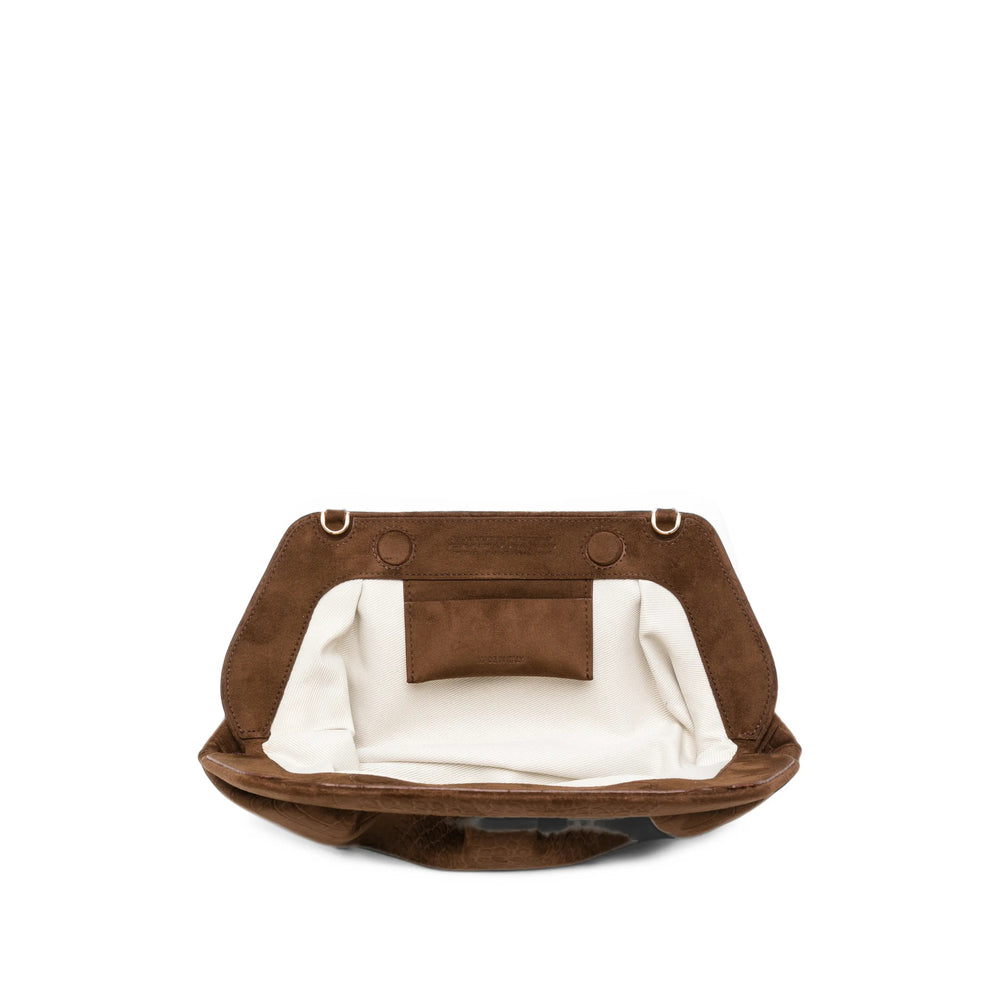 Themoirè Brown Clutch Bags Women