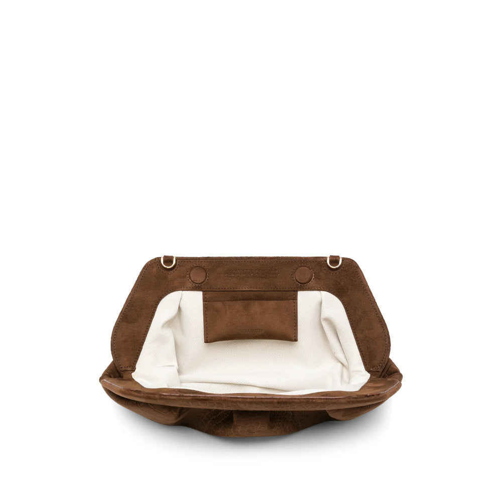 Themoirè Brown Clutch Bags Women