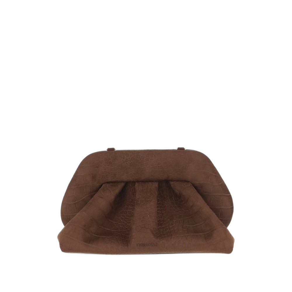 Themoirè Brown Clutch Bags Women
