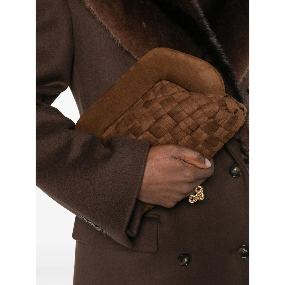 Themoirè Brown Clutch Bags Women
