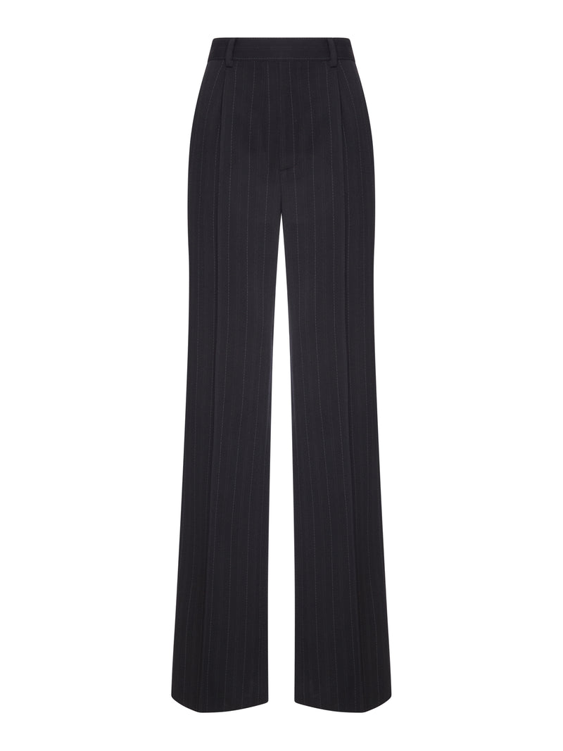 Saint Laurent Saint Laurent Women Pinstriped Crêpe Tailored Trousers