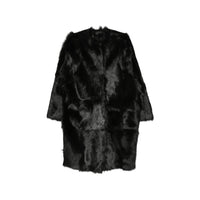 Toteme Black Coats - Faux Fur Coats Women