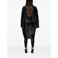 Toteme Black Coats - Faux Fur Coats Women