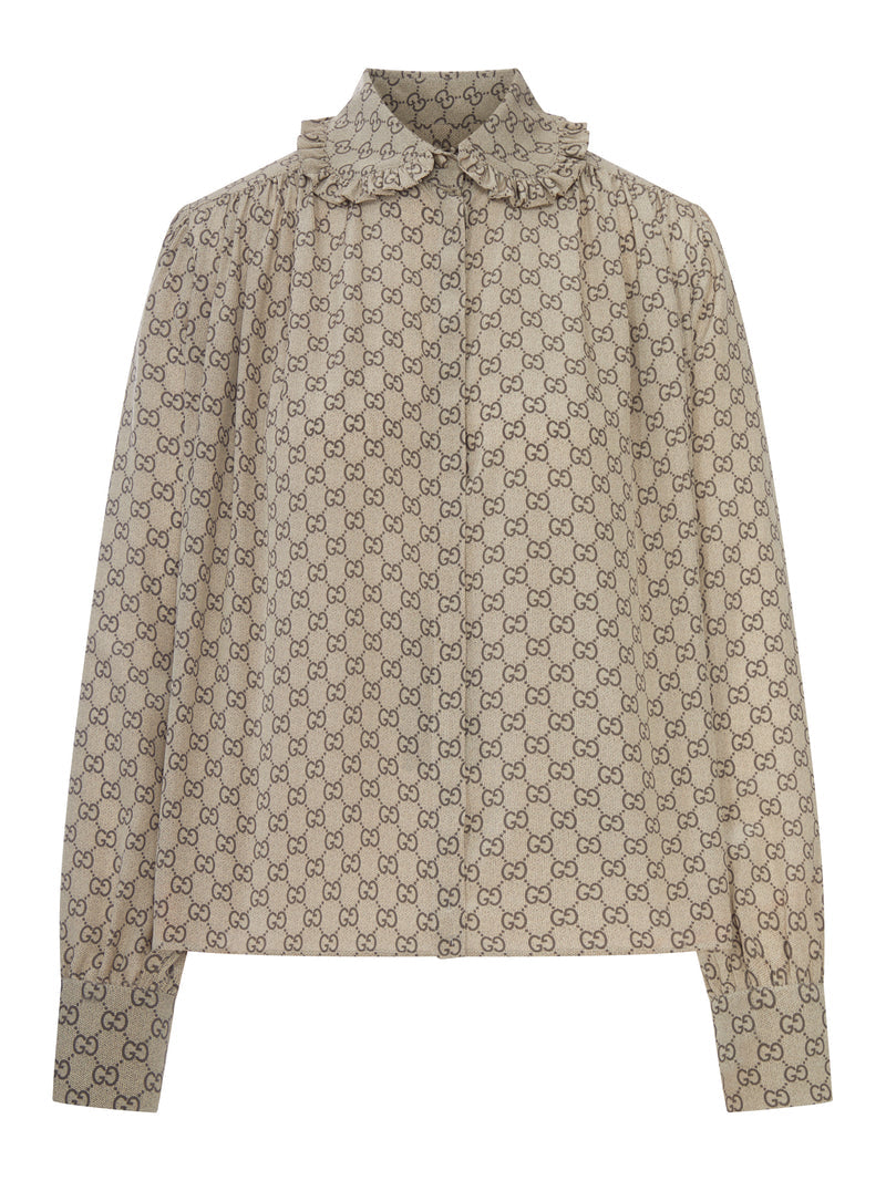 Gucci Gucci Women Printed Shirt In Silk Crêpe De Chine