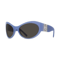 Givenchy Sunglasses Oval Full Rim, Shiny Black/Gold Frame and Grey Lens GV40073I01A