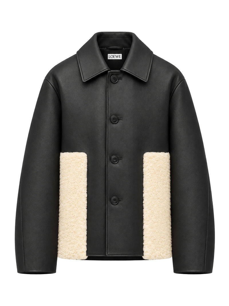 Loewe Loewe Women Lamb Nappa Jacket With Contrasting Shearling Trim
