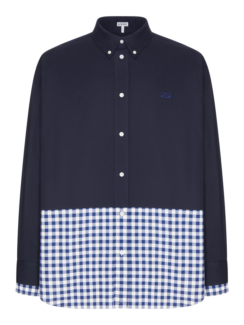 Loewe Loewe Men Lightweight Cotton Twill And Poplin Shirt With A Contrasting Hem