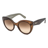 Salvatore Ferragamo Sunglasses Cat Eye Full Rim, Black Frame and Grey Gradient Lens SF964S003