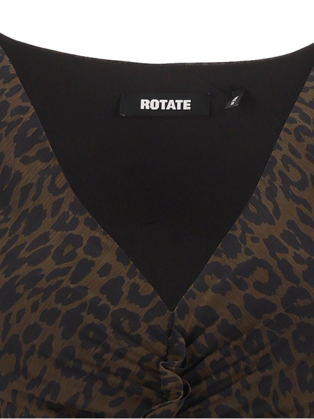 Rotate Women Ruched Leopard-Print Midi Dress