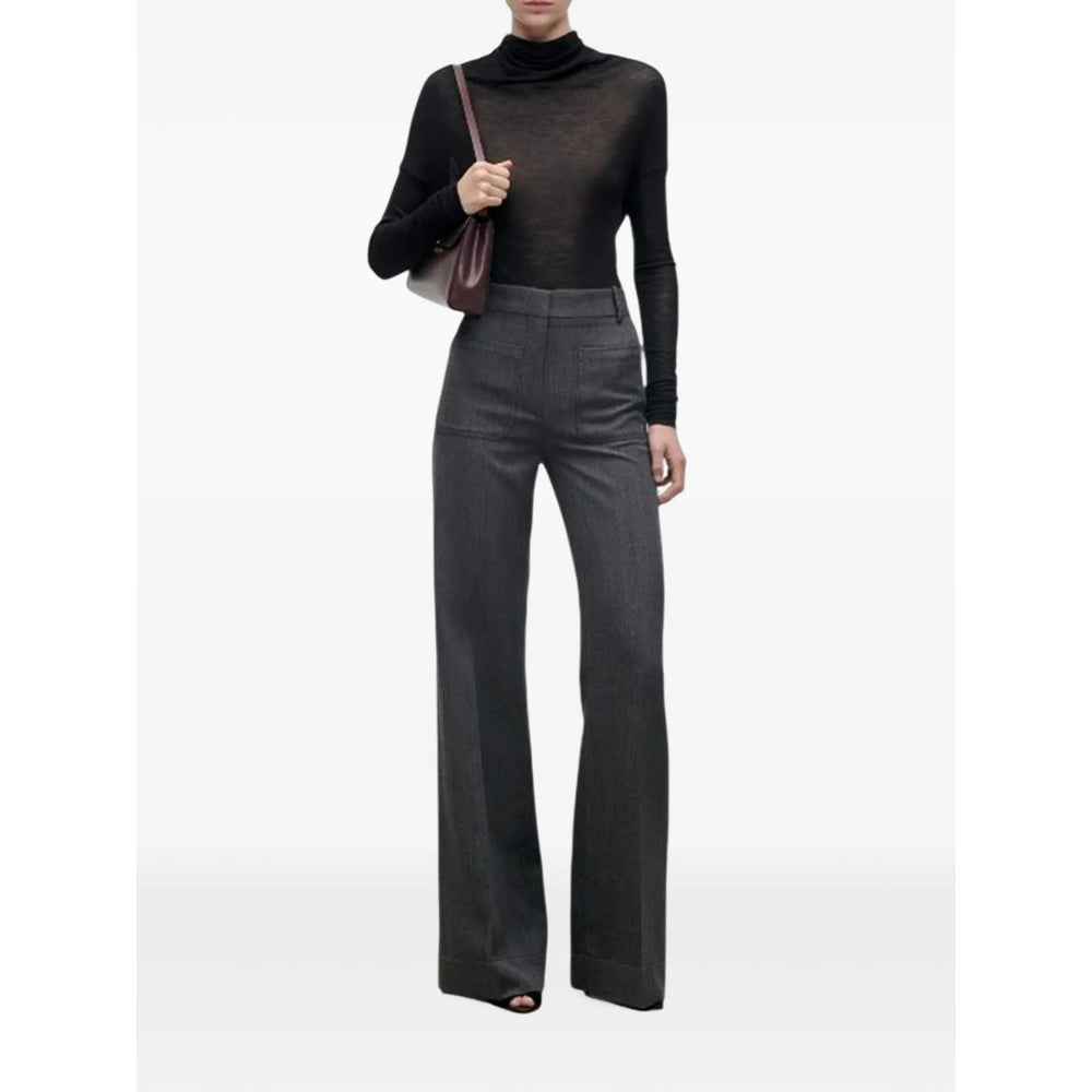 Victoria Beckham Victoria Beckham Grey Trousers - High-Waisted Trousers Women