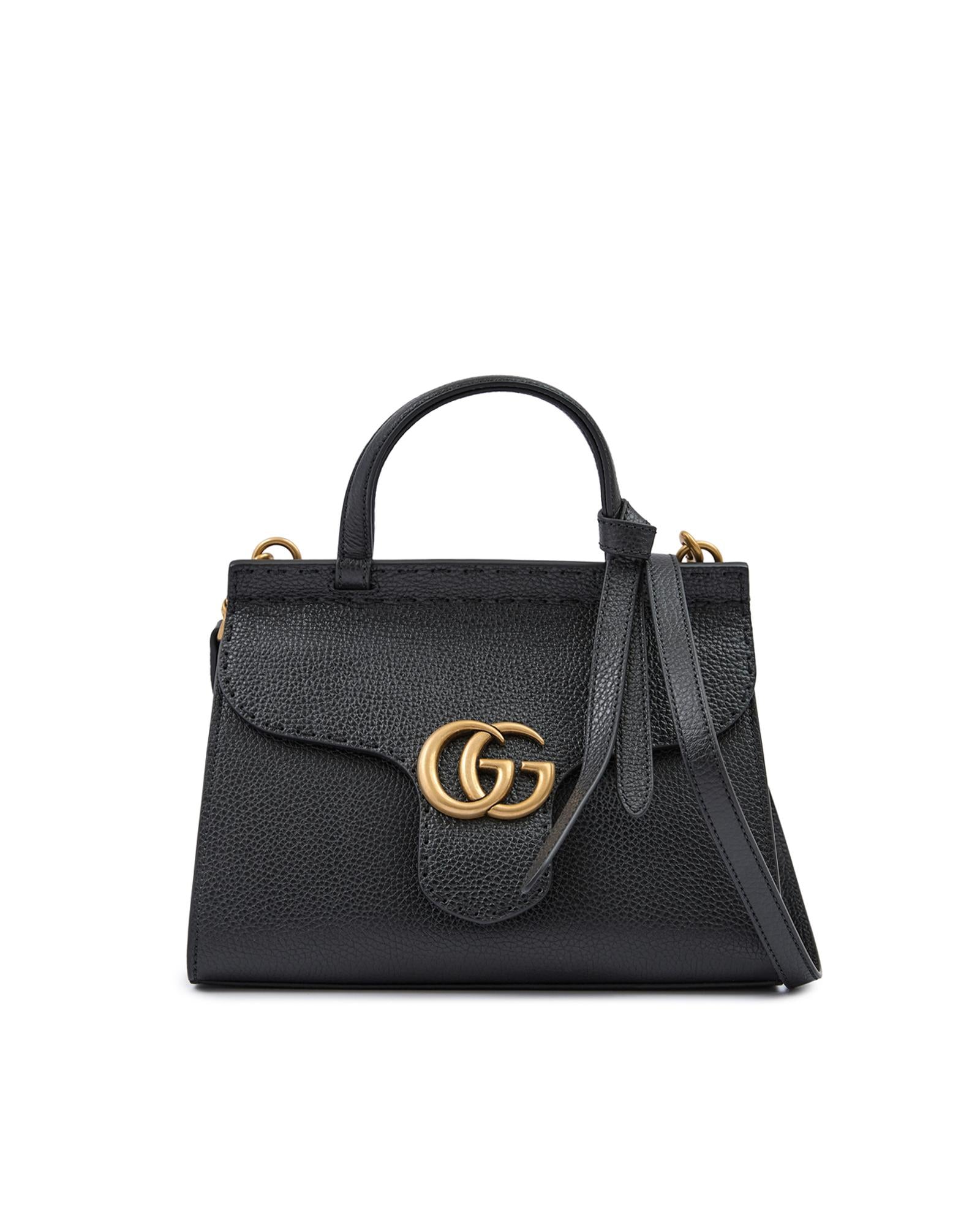 Gucci GG Marmont Mini Bag Top Handle Women Black Handbags