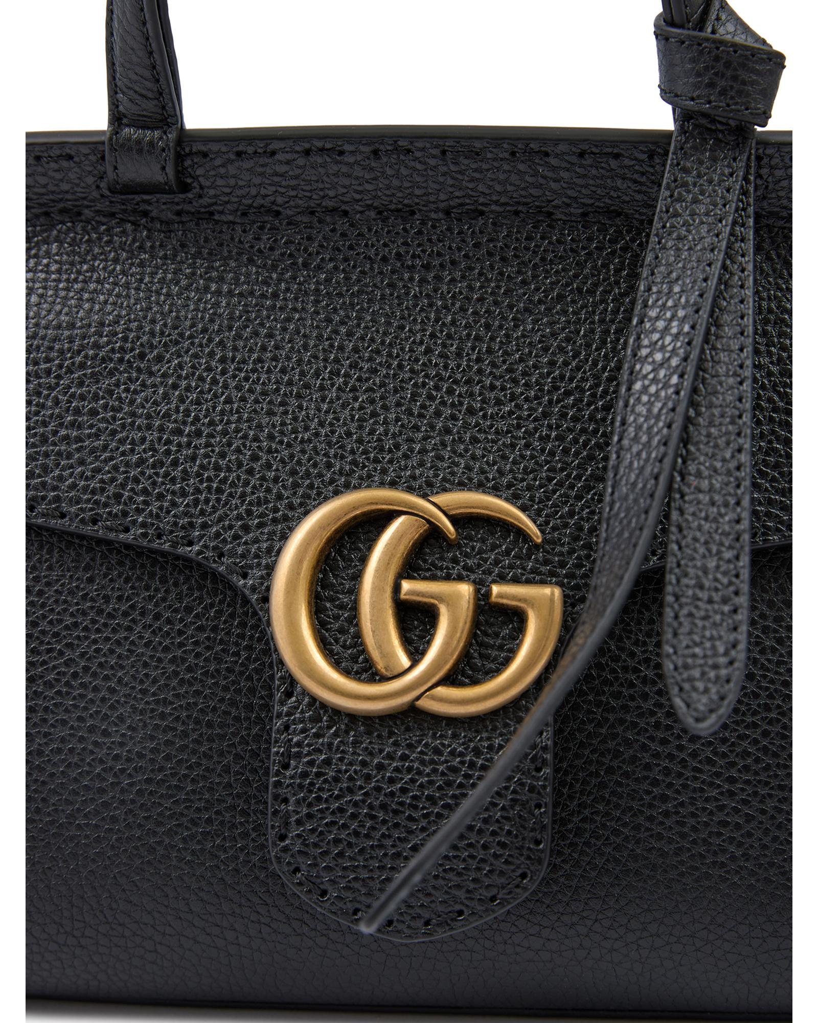Gucci GG Marmont Mini Bag Top Handle Women Black Handbags
